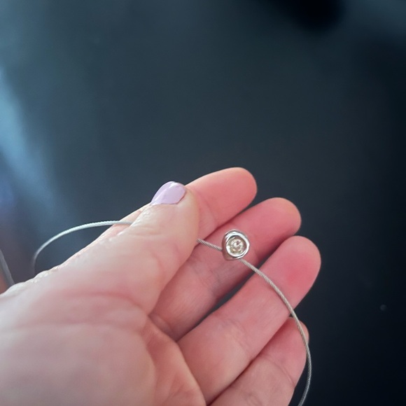 14k diamond solitaire necklace - Picture 7 of 7